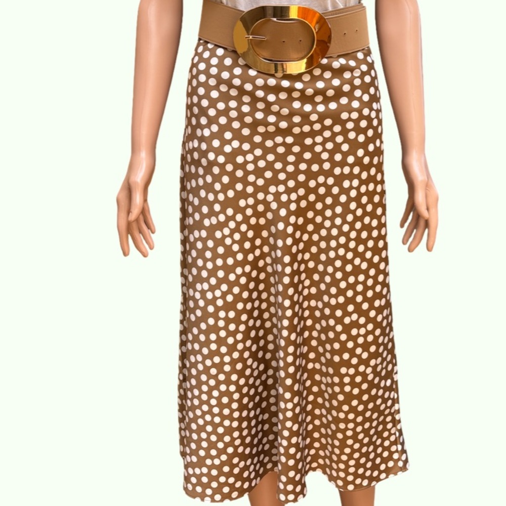 J. Crew Brown Polka Dot A-Line Skirt